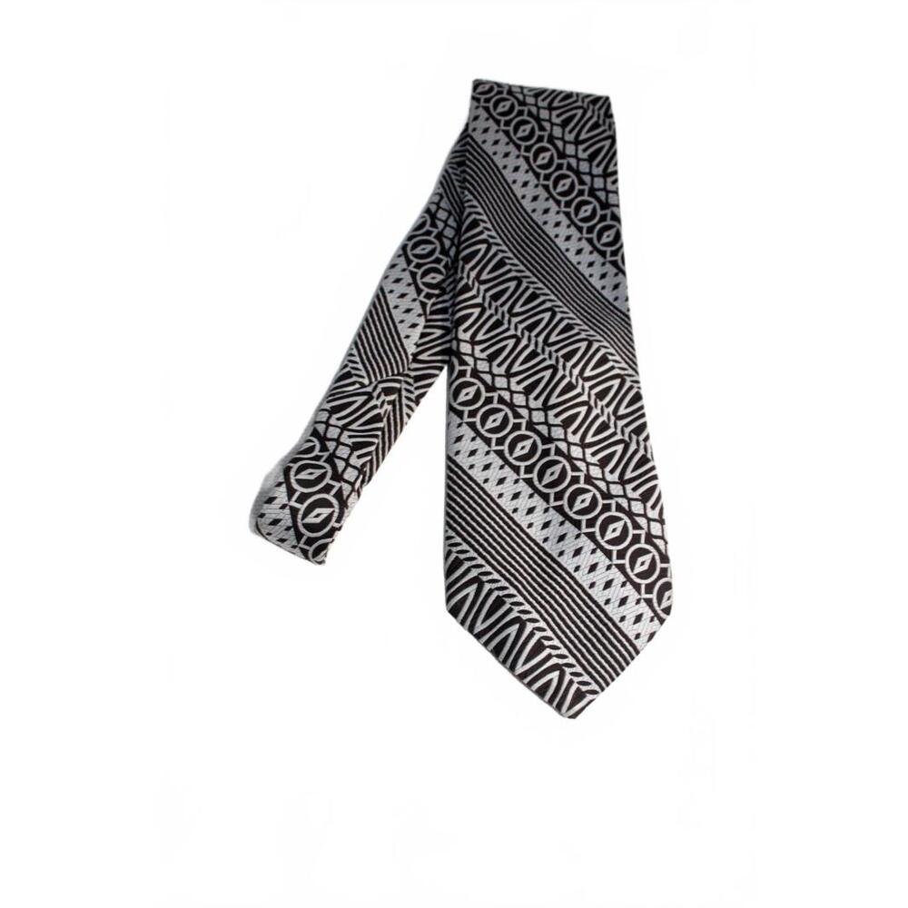 1970s Mr. John BEAU BRUMMEL Ultra Wide Necktie, Black & Gray, 4.25 X 54 Inches